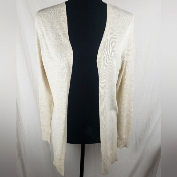 Amazon Essential Beige Long Sleeve Open Front Cardigan Sz XS - Picture 1 of 10